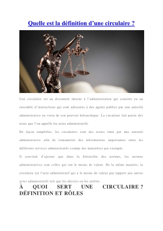 Circulaire : C'est quoi ?