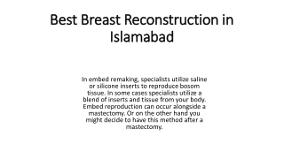 Best Breast Reconstruction in Islamabad