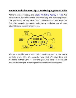 Consult With The Best Digital Marketing Agency In India