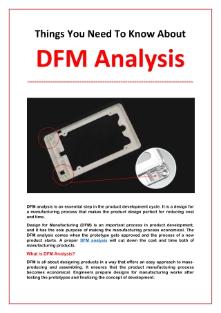 Things You Need to Know About DFM Analysis