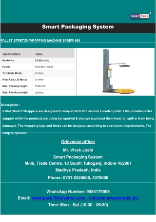 Stretch Wrapping Machine in Chennai