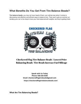Tire balance beads | Checkered Flag TireBalance Beads