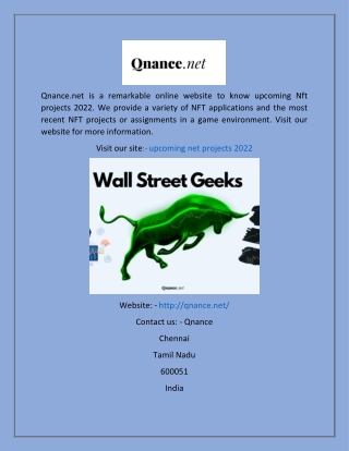 Upcoming Nft Projects 2022  Qnance.net