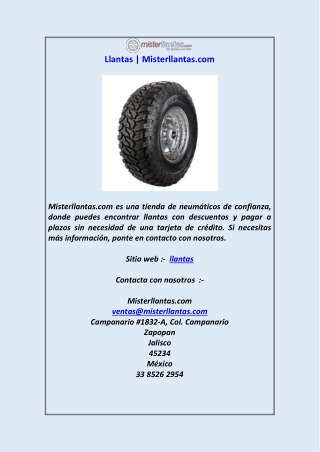 Llantas  Misterllantas.com