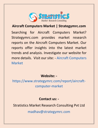 Aircraft Computers Market  Strategymrc