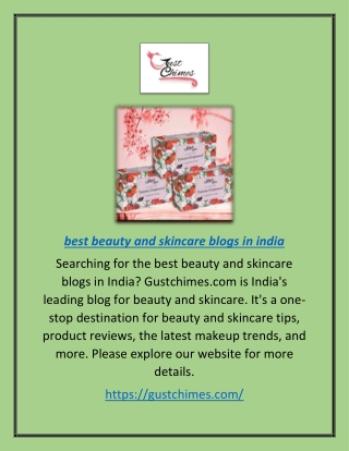 Best Beauty and Skincare Blogs in India | Gustchimes.com