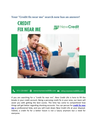 Your “Credit fix near me” search now has an answer!
