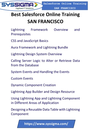 Best Salesforce Online Training Course San Francisco