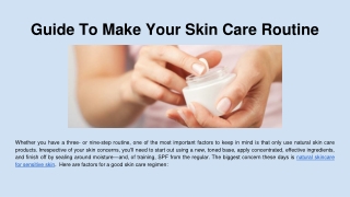 Guide To Make Your Skin Care Routine