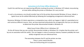 Instructions to Fix Printer Offline Windows 10
