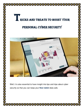 Tricks And Treats To Boost Your Personal Cyber security