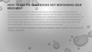 An effective method to resolve QuickBooks Not Responding issue