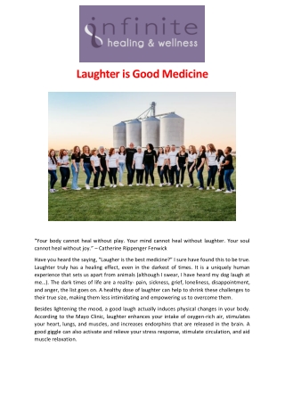 Laughter is Good Medicine