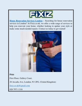 House Renovation Services London | Fixiz.co.uk