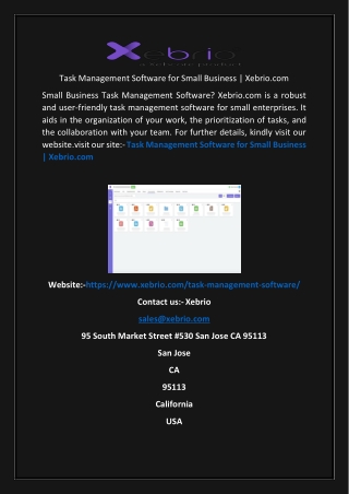 Task Management Software for Teams Xebrio