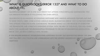 A quick method to resolve QuickBooks Error 1327