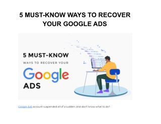 5 Must-Know Ways to Recover Your Google Ads