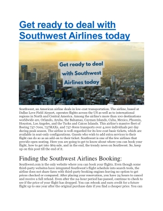 Get ready to deal with Southwest Airlines today