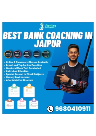 Top Bank Coaching In Jaipur Sterling Education