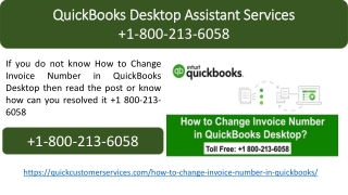 How to Change Invoice Number in QuickBooks Desktop Assistant Services  1-800-213-6058