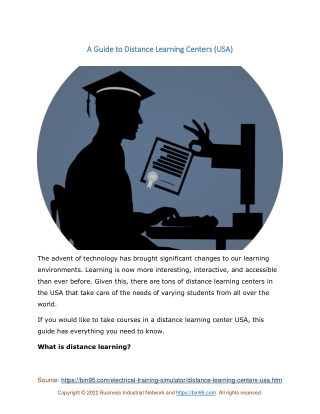 Guide to Distance Learning Centers (USA)