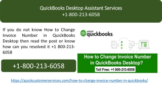 How to Change Invoice Number in QuickBooks Desktop Assistant Services  1-800-213-6058