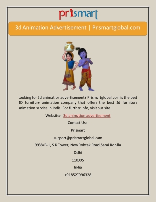 3d Animation Advertisement | Prismartglobal.com