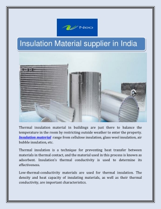 Insulation Material Supplier in India