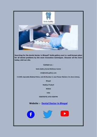 Dental Doctor In Bhopal | Smile-gallery.com