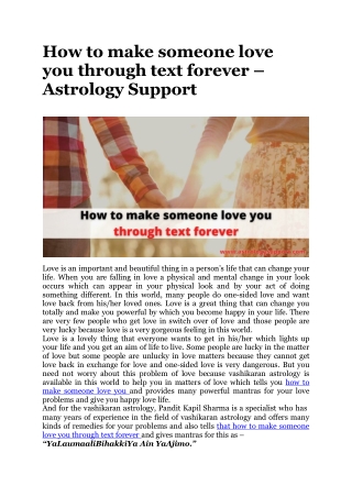 How to make someone love you through text forever – Astrology Support