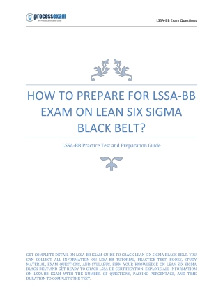 How to Prepare for LSSA-BB exam on Lean Six Sigma Black Belt?