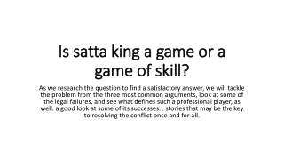 Is satta king a game or a game