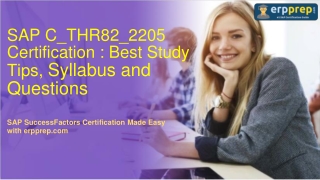 SAP C_THR82_2205 Certification : Best Study Tips, Syllabus and Questions