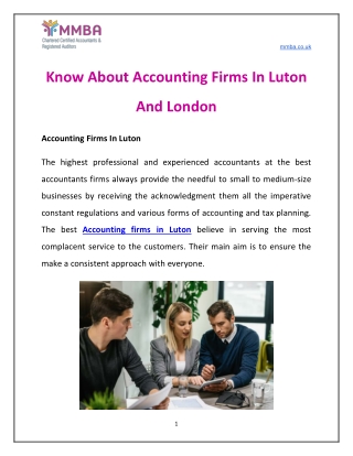 Know About Accounting Firms In Luton And London