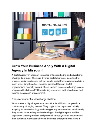 Grow Your Business Apply With A Digital Agency In Missouri