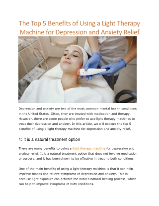 Light Therapy Machine