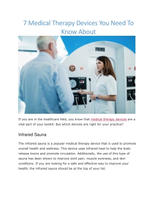 medical therapy devices