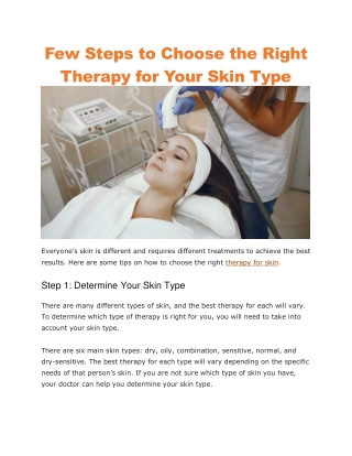 Therapy for skin