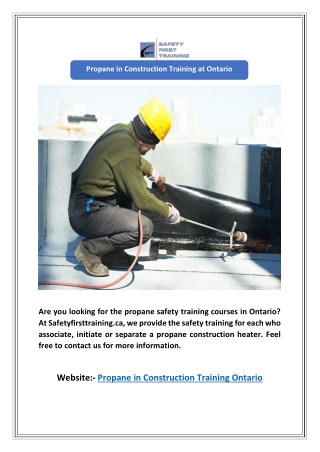 Propane in Construction Training at Ontario