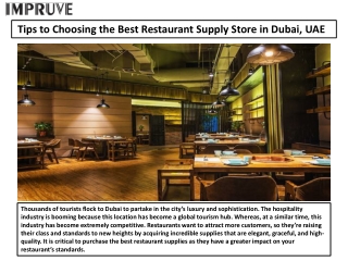 Tips to Choosing the Best Restaurant Supply Store in Dubai, UAE