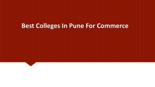 Best Colleges In Pune For Commerce