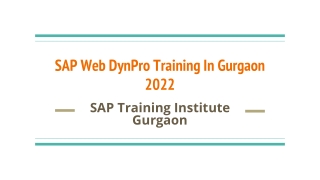 SAP Web DynPro Training In Gurgaon 2022