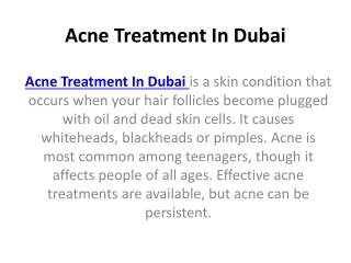 Acne Treatment In Dubai 2