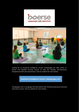 Emotional Intelligence Course | Imlanguages.com