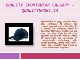 Quality Sportswear Calgary - qualitysport.ca