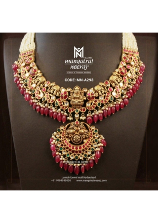 Beads Necklace with Nakshi Pendant