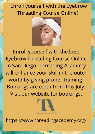 Enroll yourself with the Eyebrow Threading Course Online