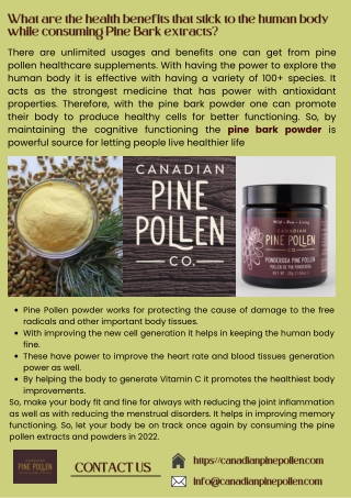 What are the health benefits that stick to the human body while consuming Pine B