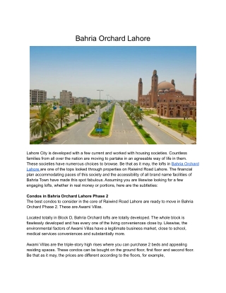 Bahria Orchard Lahore