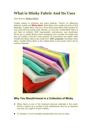 What is Minky Fabric And Its Uses (1)